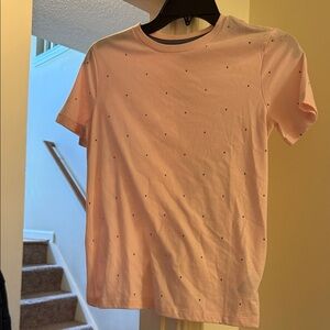 Old Navy Pink Short Sleeve Tee with Black Dots